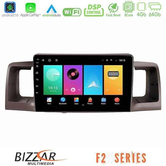 Bizzar Car Audio System for Toyota Corolla 2002-2006 Bluetooth USB WiFi GPS Apple CarPlay Android Auto with 9" Touch Screen