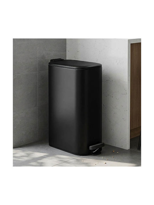 Estia Estia Mülleimer Soft Close Metallisch mit Pedal Schwarz 30lt