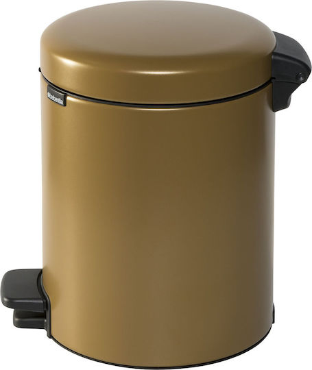 Brabantia NewIcon Pedal Waste Bin Plastic with Pedal Gold 5lt