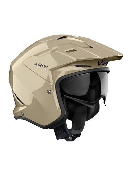 Airoh Kombakt бял гланц Мотоциклетна каска Джет ECE 22.06 1150гр с Sunvisor