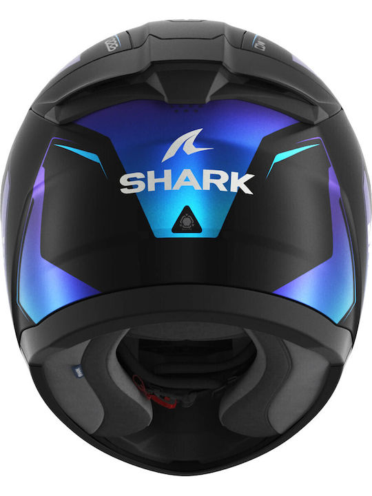 Shark Skwal I3 Mekarium Mat Черно Синьо Каска Мотор Full Face ECE 22.06 1470гр със Sunvisor
