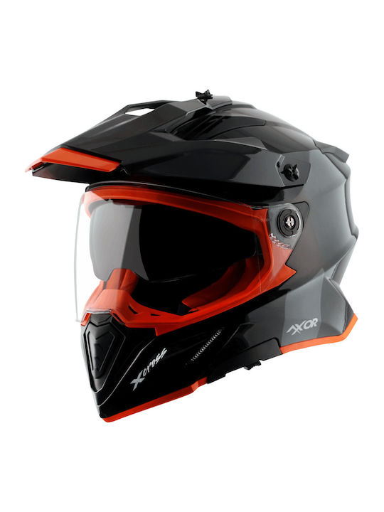 Axor X-Cross Dual Black Orange Мотоциклетна каска On-Off ECE 22.06 1600гр с Sunvisor