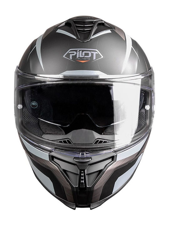 Pilot Corsair SV Black/Grey Matt Motorcycle Helmet Full Face ECE 22.06 1550gr with Pinlock and Sunvisor