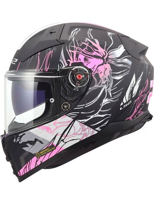 LS2 Vector II FF811 Darflo Mat Black/Pink Мотоциклетна каска Full Face ECE 22.06 1500гр с Sunvisor