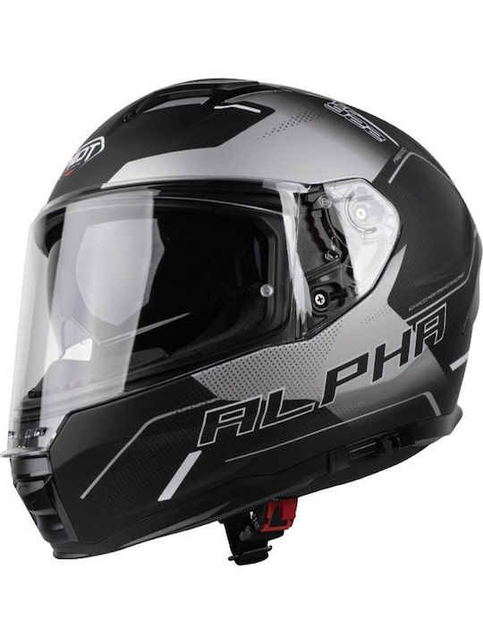 Pilot Alpha SV Black/Grey Matt Motorcycle Helmet Full Face ECE 22.06 1550gr with Sunvisor