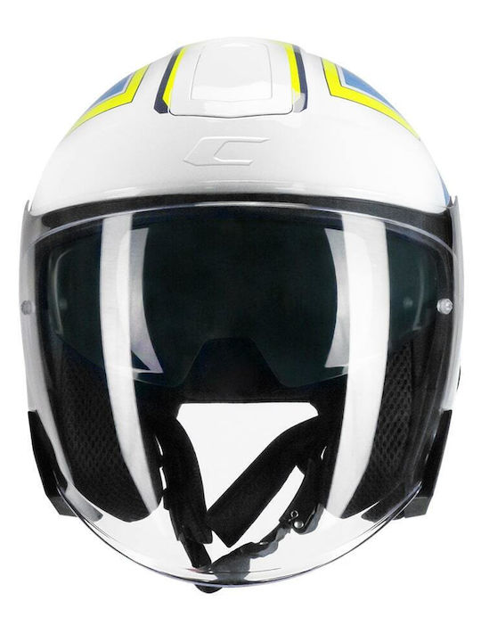 CGM 136S RNA Race Blue Yellow Fluo Κράνος Μηχανής Jet ECE 22.06 1400gr με Sunvisor
