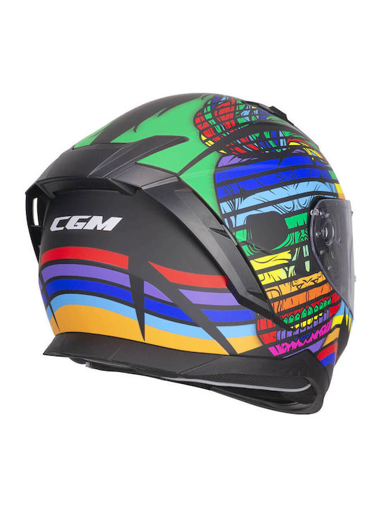 CGM Blast Skull 311X Black/Blue/Red Motorcycle Helmet Full Face ECE 22.06 1550gr with Pinlock and Sunvisor