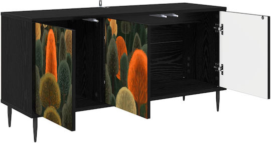 TV Stand Zaandam Black Oak W102xD33xH51cm