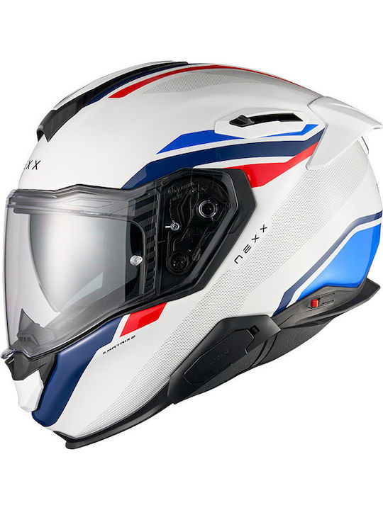 Nexx X.TR Quanta White Blue Κράνος Μηχανής Full Face DOT / ECE 22.06 1750gr με Pinlock και Sunvisor