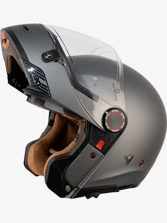 ByCity 90 Degrees Matt Gray Motorcycle Helmet Full Face ECE 22.06