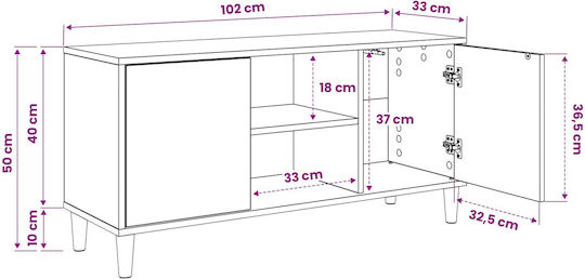 TV-Ständer Wijhe Sonoma M102xP33xH50cm