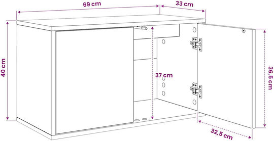 TV-Ständer Wijhe Sonoma M69xP33xH40cm
