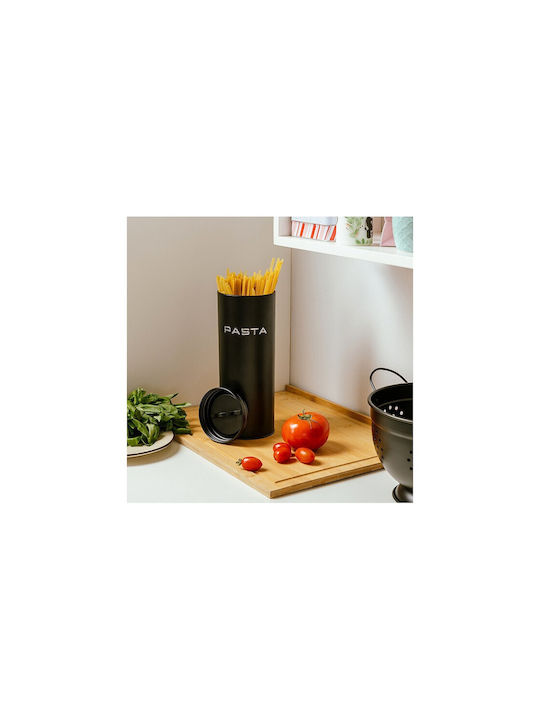 Nava Pasta Jar with Airtight Lid Metallic Black 1 Piece