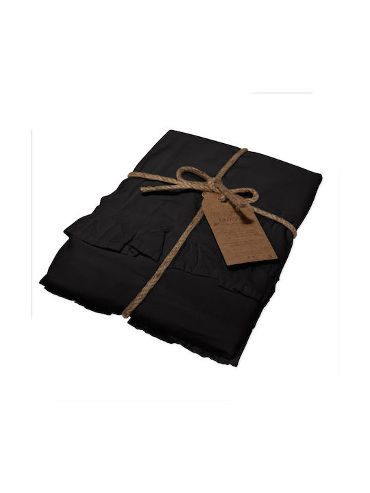 Darymex Dekorativer Kissenbezug aus 100% Baumwolle Schwarz 40x40cm
