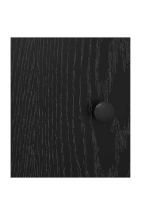 Wooden Bedside Table with Black Metal Legs 40x39.5x50cm