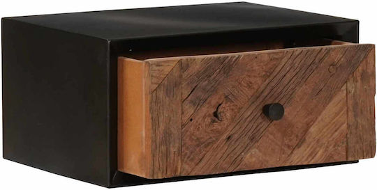 Handmade Wooden Beige Bedside Table 40x30x20cm