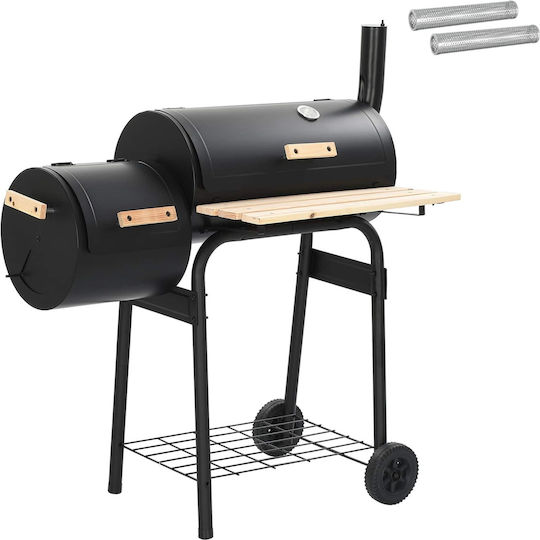 vidaXL Außengrill 103 x 60 x 113 cm aus Stahl Schwarz