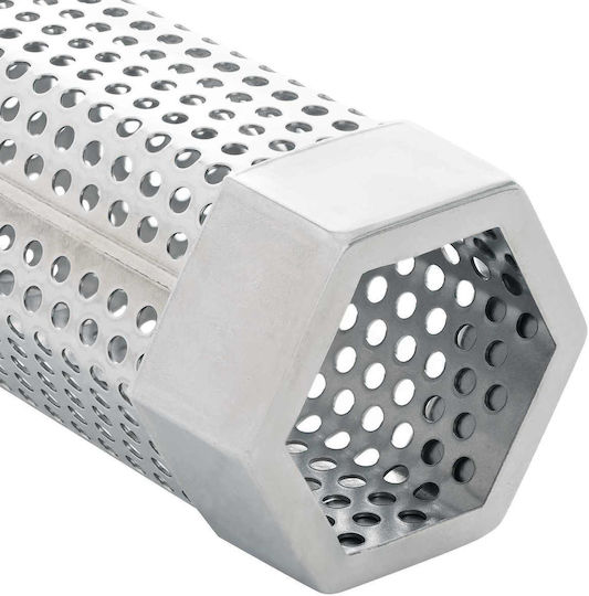 vidaXL Grătar Inox Peletă cu Termometru 107x107cm