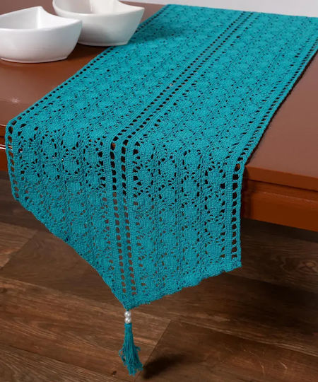 Silk Fashion Ράνερ Βαμβακερό Πλεκτό C210 Seagreen 32x160εκ.