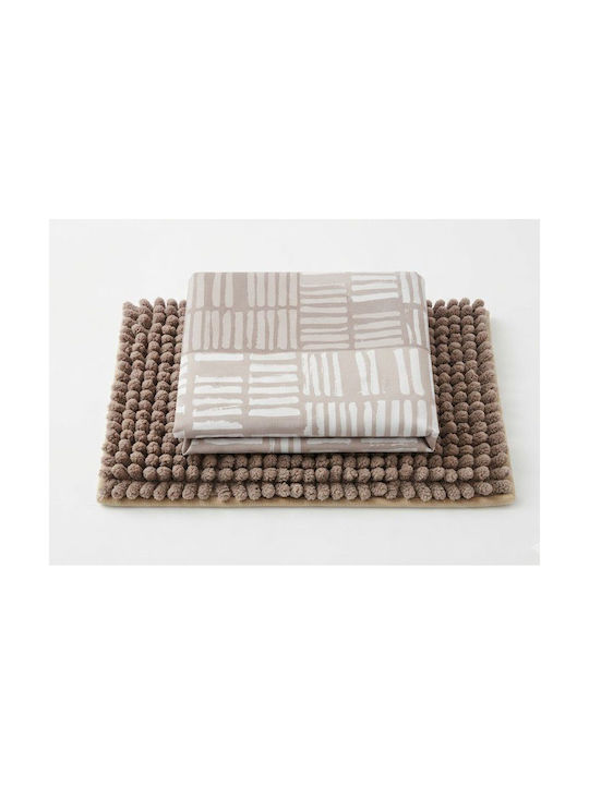 Chios Hellas Duschvorhang Stoff 180x180cm Coffee