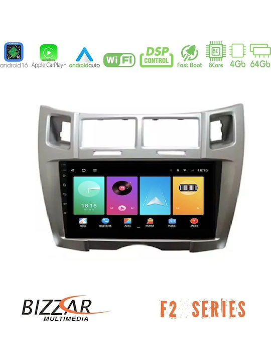 Bizzar Auto-Audiosystem Für Toyota Yaris 2025-2026 Bluetooth USB Eingebautes Wi-Fi GPS Apple CarPlay Android Auto Mit Touchscreen 9 Zoll