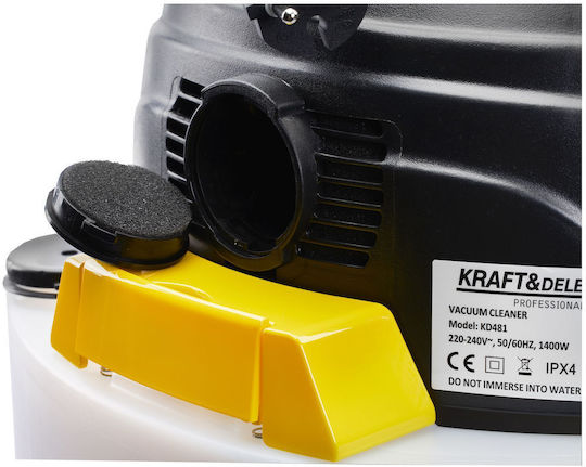 Kraft & Dele Aspirator Lichide / Solide 1400W cu Plastic Recipient 20lt