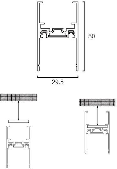 Orient Șină Magnetică Profil 48v Albă