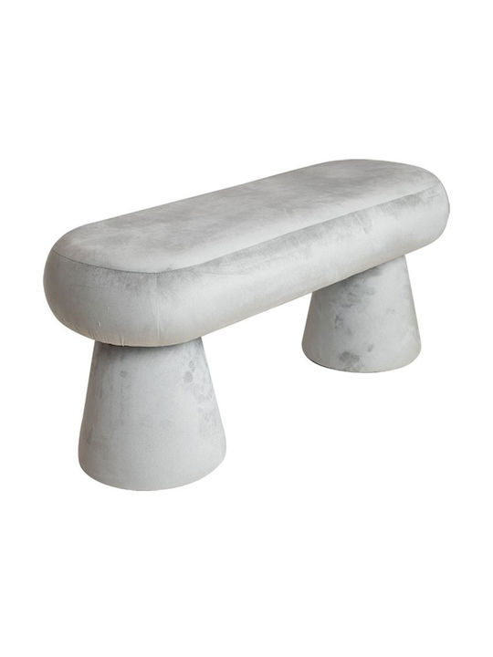 Velvet Upholstered Bench Stool Gray 98x37x40cm