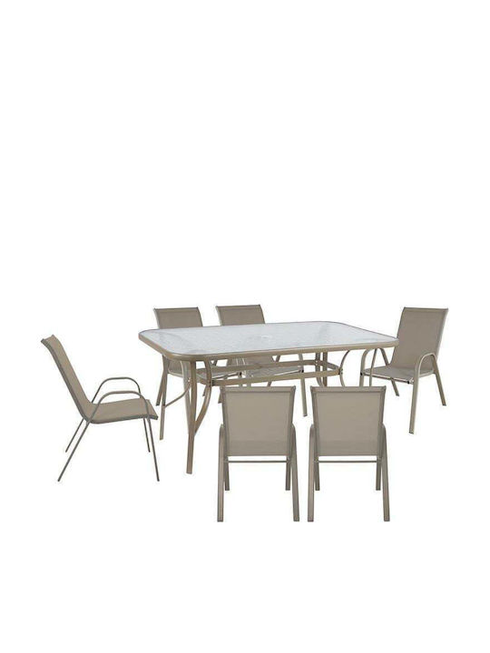 Garten- und Outdoor-Möbelsets Rio 7 Stück Beige