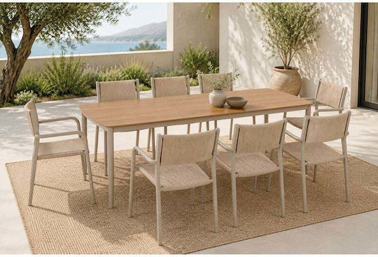 Set Sala De Mese 9 Piese Bej