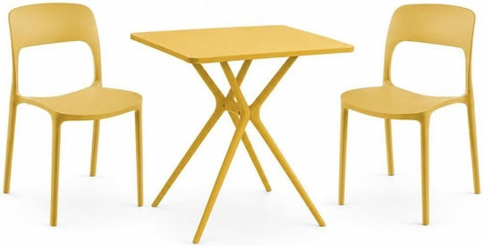 Garten- und Outdoor-Möbelsets Wohnzimmer Typsatz 3 Stück Gelbe