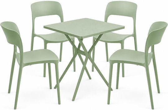 Set de Masă pentru Exterior Curves 5 Piese Verde