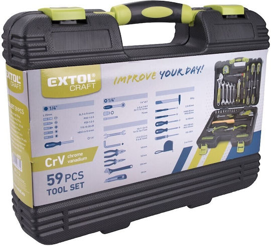 Extol Craft Werkzeugkoffer mit 59 Werkzeugen
