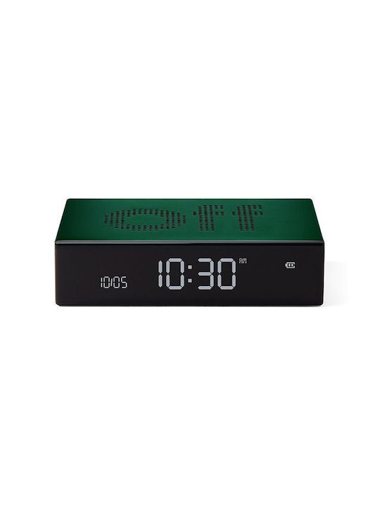 Lexon Flip Tischuhr LCD Kunststoff mit Wecker Grün 94435DG
