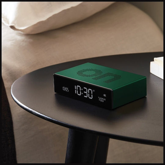 Lexon Flip Tabletop Clock LCD Plastic with Alarm Clock Green 94435DG