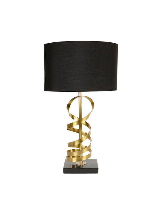 Metal Table Lamp for E27 Socket with Black Shade and Gold Base