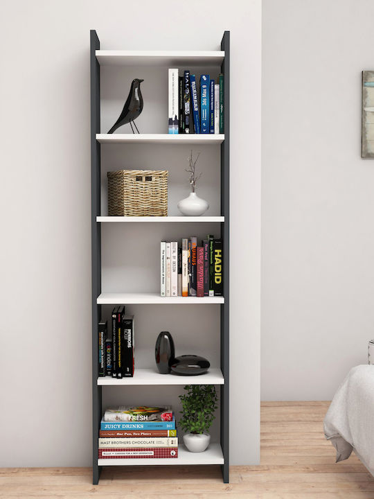 Bookcase Classiker Grey / White 48.5x22x160cm