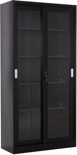 Βιβλιοθήκη Sider Μαύρη 90x40x185εκ.