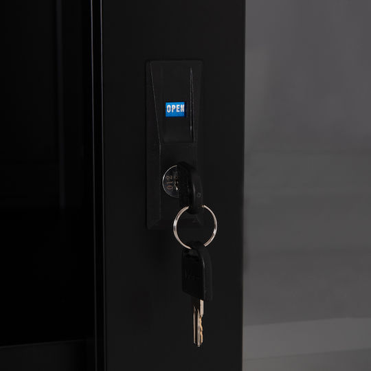 Βιβλιοθήκη Sider Μαύρη 90x40x185εκ.