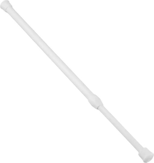 Sidirela Telescopic Straight Shower Curtain Rod Aluminium White Ø12mm 120-220cm