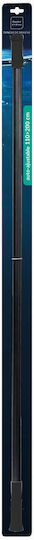Telescopic Straight Shower Curtain Rod Aluminium Black 110-200cm