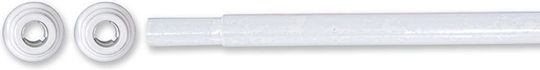 Dimitracas Rainbow Teleskopisch Duschvorhangstange Gerade Saugnapf aus Aluminium Weiß Ø20mm 115-220εκ.