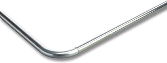 Dimitracas Corner Shower Curtain Rod Wall Mounted Aluminium Silver 80x170cm