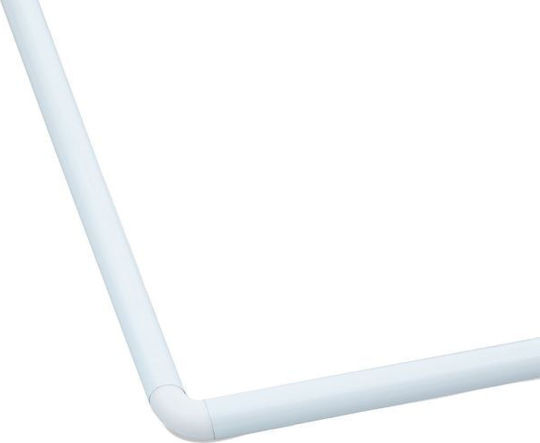 Viosarp Bară de Perdea de Duș Colțar Înșurubat din Aluminiu Albă 80x80εκ.
