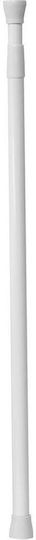 Telescopic Straight Shower Curtain Rod Made of Aluminium White 70-120cm