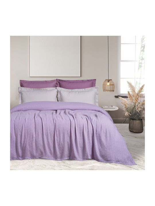 Das Home 0490 Pique Double Blanket 220x240cm Lilac