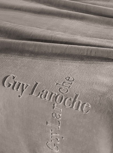 Guy Laroche Logo Κουβέρτα Βελουτέ Μονή 160x220εκ. Vison