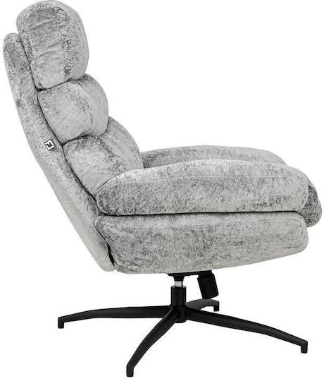 Swivel Armchair with Footstool Grey 93x78x99cm