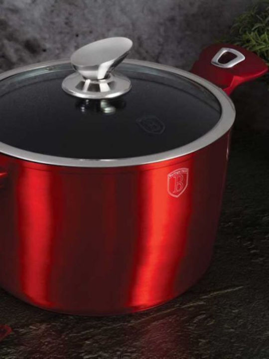 Berlinger Haus Metallic Line Kochgeschirr-Set aus Aluminium Burgundy Collection mit Stein-Innerbeschichtung 6-teilig