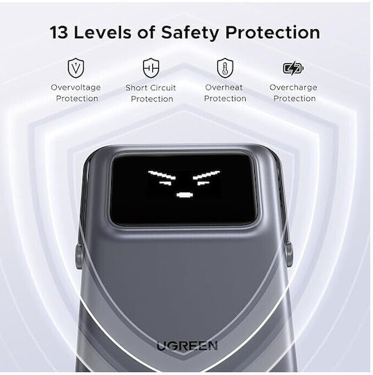 Ugreen PB764 MagSafe Qi2 Power Bank 10000mAh 20W cu Port USB-C Încărcare rapidă Gri